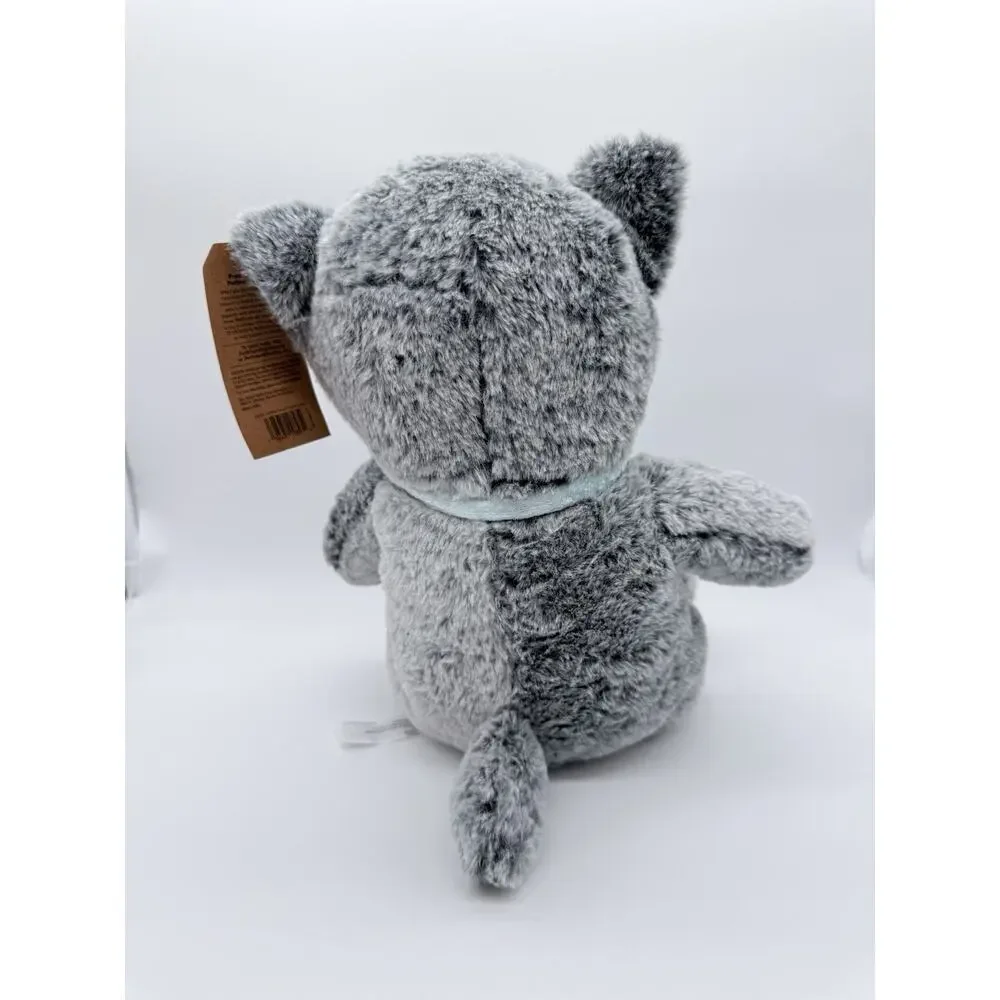 Petsmart 2025 Lucky the Cat Grey & Blue Bow Squeaky Chew Dog Toy Plush 10.5